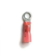 Ring Terminals Heat Shrink Insulated Red 22-18 AWG, #10 Stud (25/Bag)