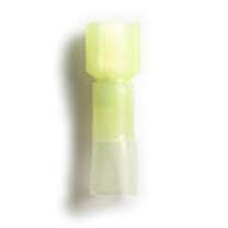 Yellow Nylon Male Disconnect, Heat Shrink Fully Insulated AWG 12-10 (100/bag)