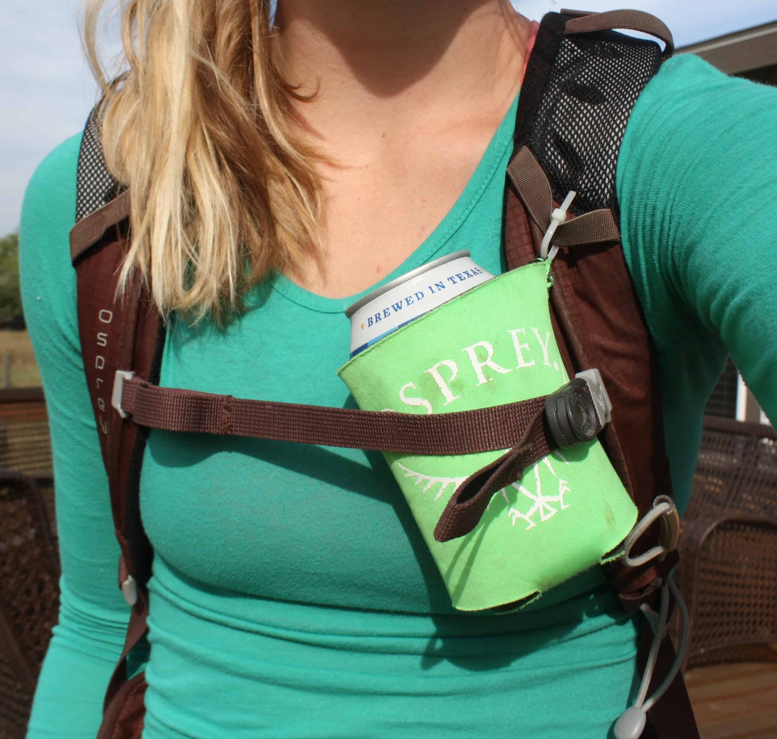 attach Water bottle with cable tie to bagpack